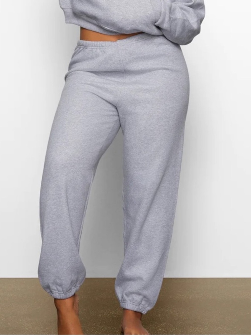 Skims Cotton Fleece Jogger Heather Grey size S gray